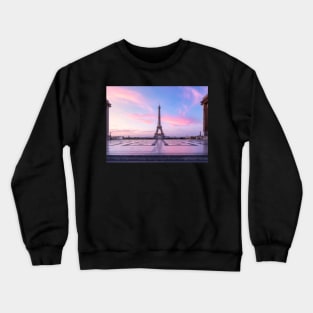 Eiffel Tower from Invalides in Pink and Blue Crewneck Sweatshirt